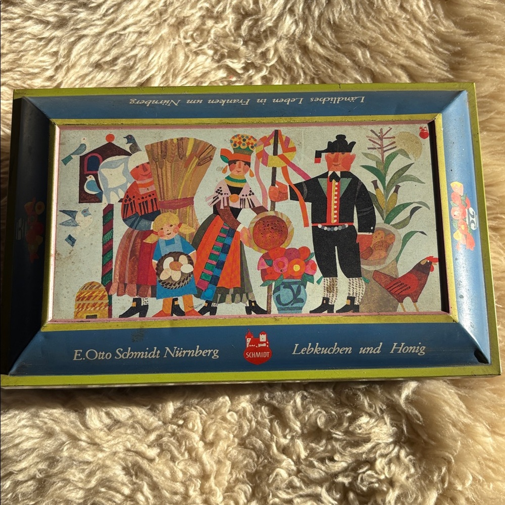 Vintage E. Otto Schmidt LebKuchen Tin West Germany